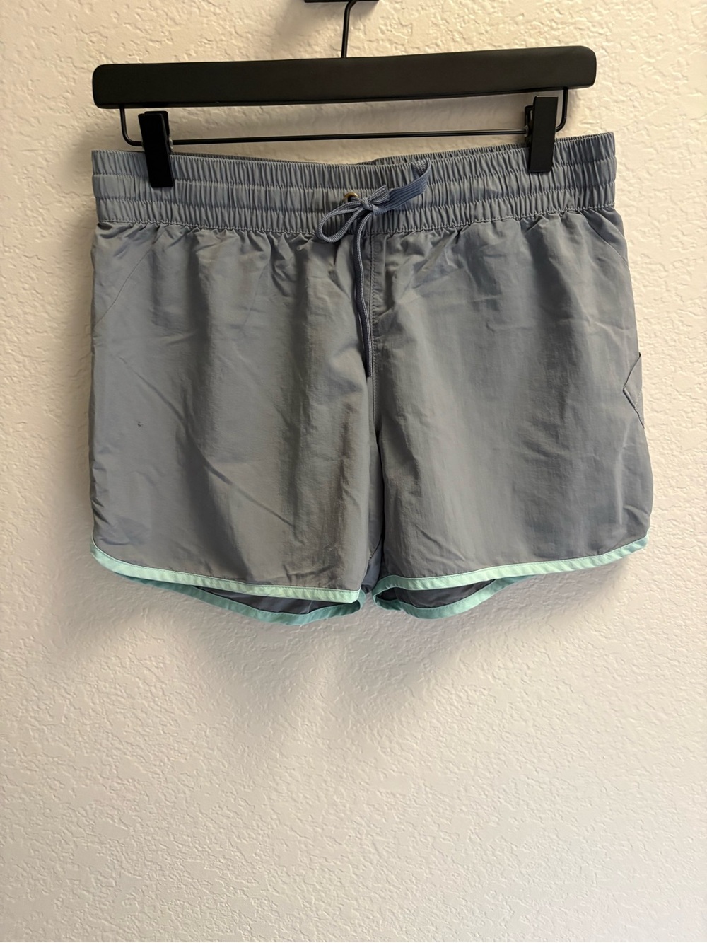 Columbia Light Gray Athletic Shorts with Mint Trim